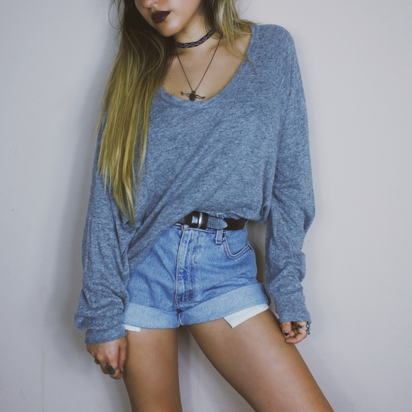 Brandy Melville Sweaters - •• Brandy Melville Grey V-Neck Sweater ••